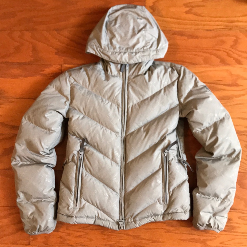 Grey & Aqua FOX Puffer Jacket Coat